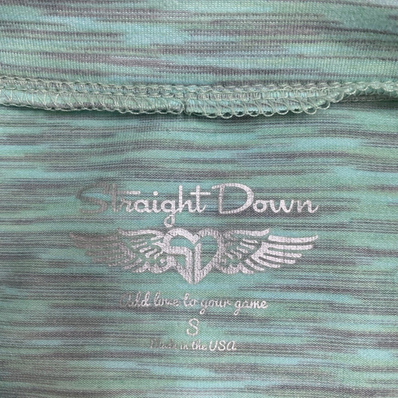 Straight Down Zip Up Jacket Womens S Small Sea Mist Pockets Collar Performance - Picture 7 of 12